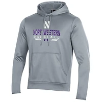 Men's Under Armour Gray Northwestern Wildcats Baseball All Day Fleece Pullover Hoodie