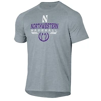T-shirt de performance raglan gris Under Armour Northwestern Wildcats Baseball Icon pour homme