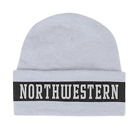 Bonnet en tricot à revers jacquard gris Northwestern Wildcats Under Armour pour homme