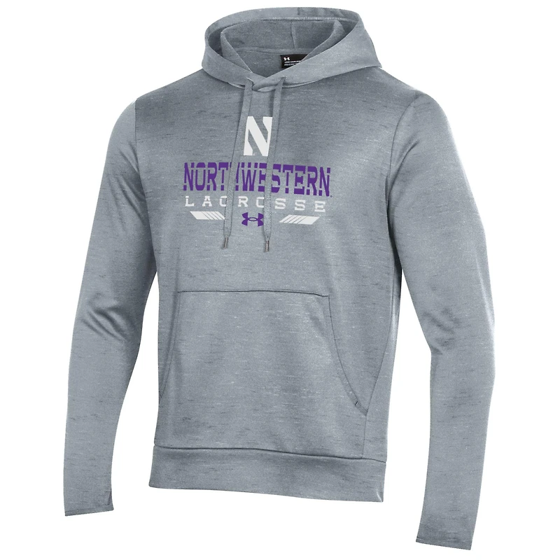 Men's Under Armour Gray Northwestern Wildcats Lacrosse Icon Pullover Hoodie