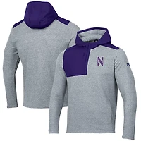 Veste à capuche quart de zip en polaire Under Armour pour hommes, gris Northwestern Wildcats Survivor