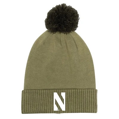 Under Armour Northwestern Wildcats Freedom Collection Bonnet en tricot à revers avec pompon pour homme Vert