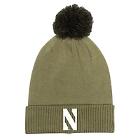 Under Armour Northwestern Wildcats Freedom Collection Bonnet en tricot à revers avec pompon pour homme Vert