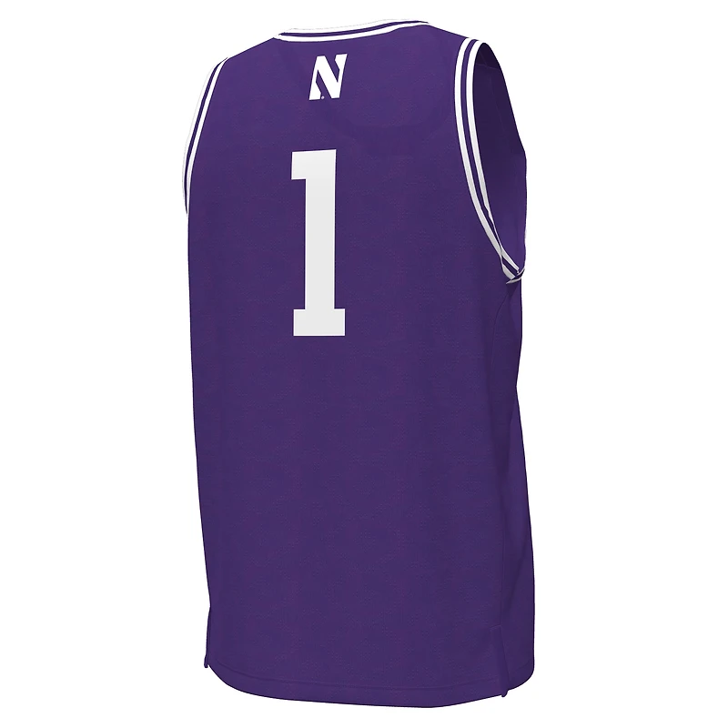 Maillot de basketball réplique Under Armour n° 1 violet des Northwestern Wildcats pour homme