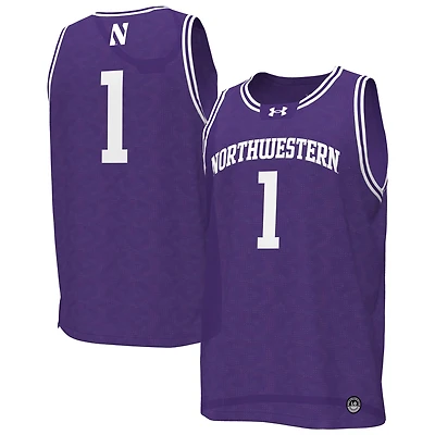 Maillot de basketball réplique Under Armour n° 1 violet des Northwestern Wildcats pour homme