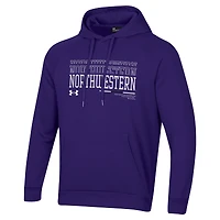 Men's Under Armour Purple Northwestern Wildcats 2024 Sideline Wordmark Rival Pullover Hoodie
