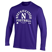 Men's Under Armour Purple Northwestern Wildcats 2025 Sideline Football Performance Cotton Long Sleeve T-Shirt
