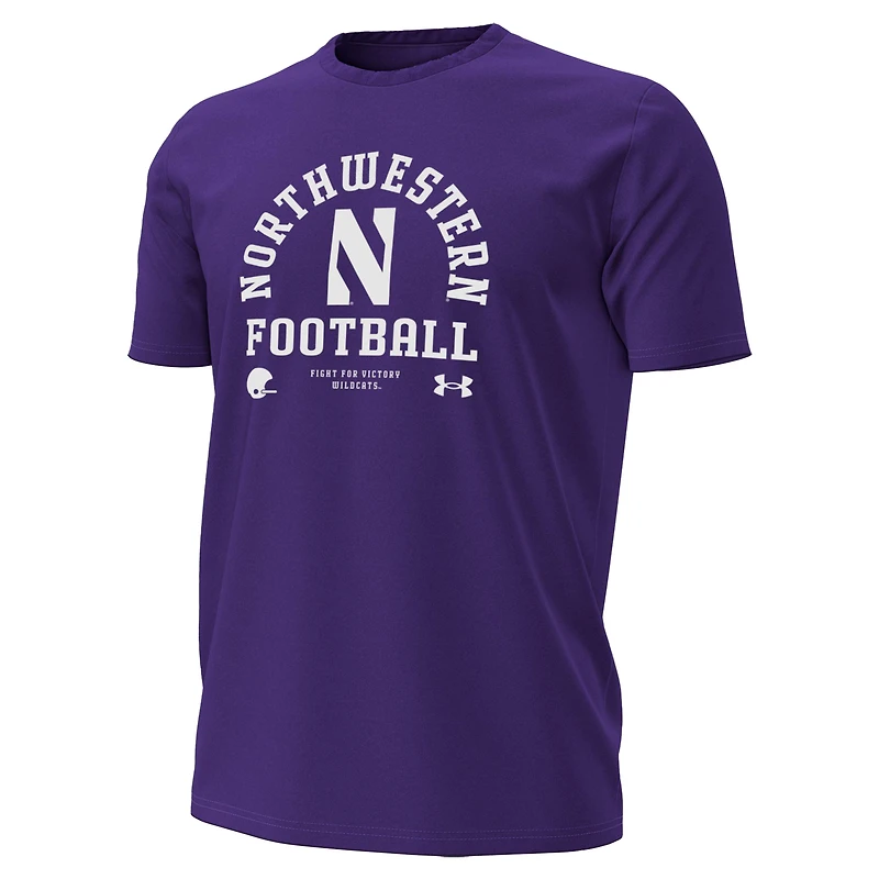 T-shirt de football Under Armour violet Northwestern Wildcats 2025 pour homme