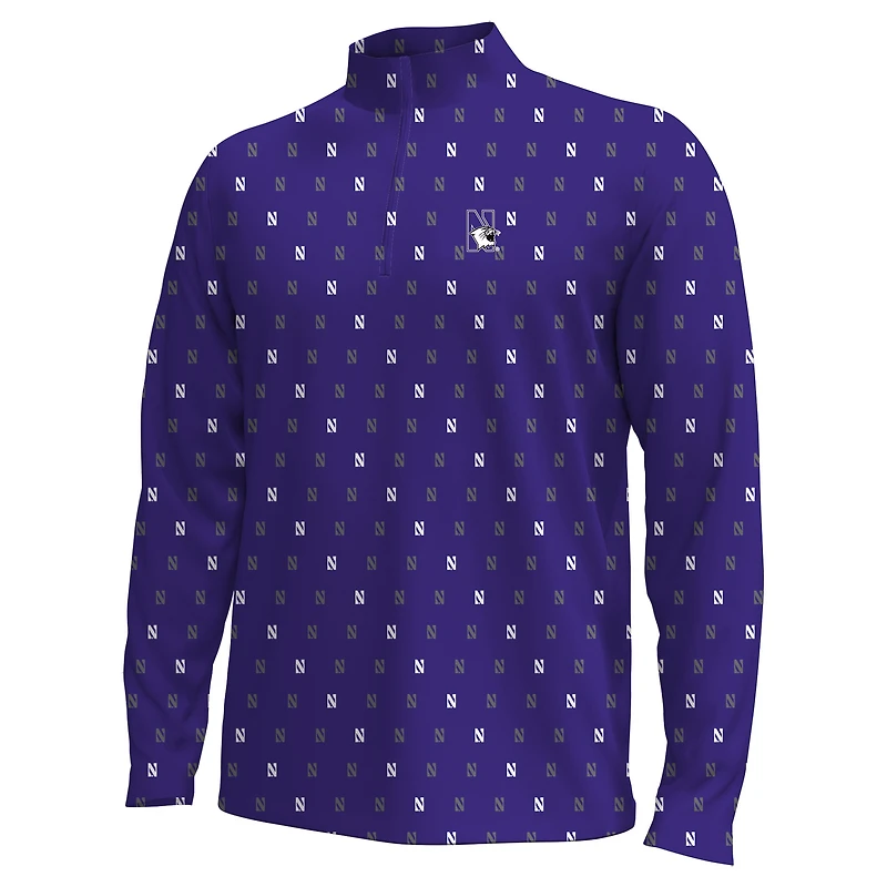 Men's Under Armour  Purple Northwestern Wildcats Gameday Armourfuse Half-Zip Top