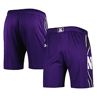 Under Armour - Short de basket-ball violet avec logo des Northwestern Wildcats pour homme