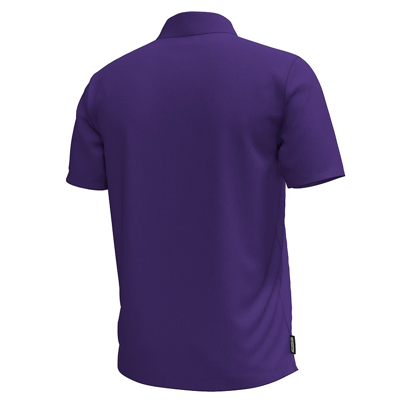 Polo de performance violet à rayures sur la poitrine pour hommes Under Armour Northwestern Wildcats Playoff