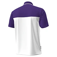 Polo Under Armour blanc/violet pour homme, motif Northwestern Wildcats, à logo vert