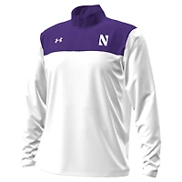 Pull à fermeture éclair quart de tour Under Armour pour homme, blanc/violet, Northwestern Wildcats, vert