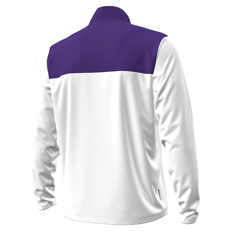 Pull à fermeture éclair quart de tour Under Armour pour homme, blanc/violet, Northwestern Wildcats, vert