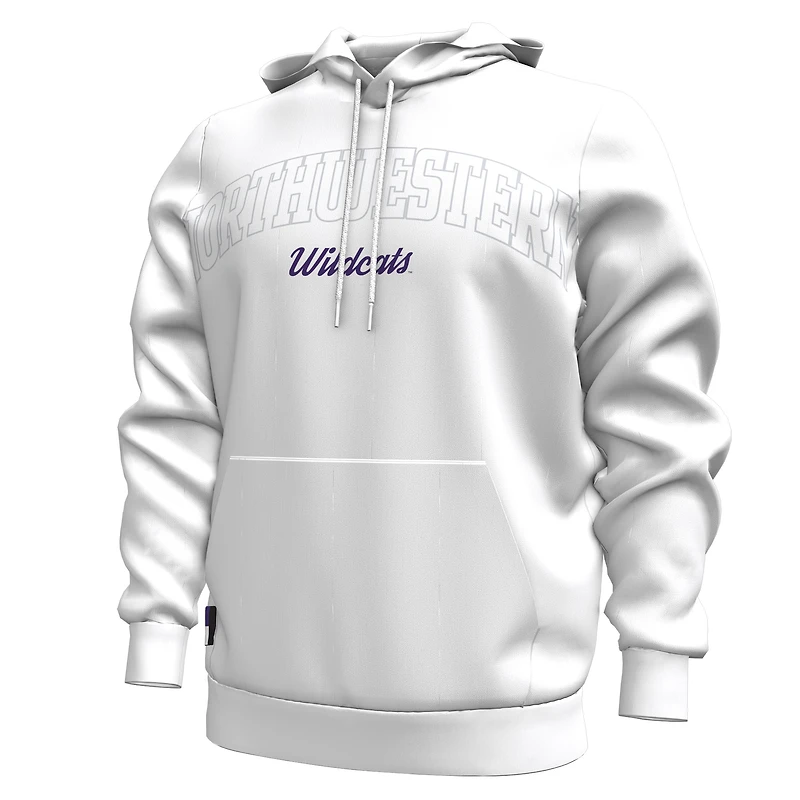Men's Under Armour White Northwestern Wildcats 2024 Sideline Essential Fleece Pullover Hoodie