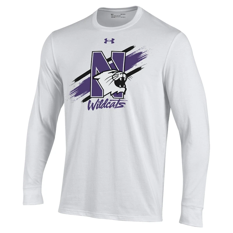 Men's Under Armour White Northwestern Wildcats City Performance Long Sleeve T-Shirt