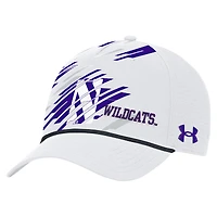 Casquette ajustable Under Armour blanche Northwestern Wildcats College Essentials Driver Rope Iso-Chill pour homme