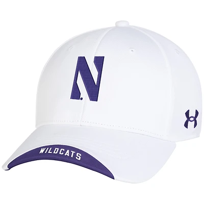 Casquette ajustable Under Armour blanche Northwestern Wildcats Sideline Blitzing Accent pour homme