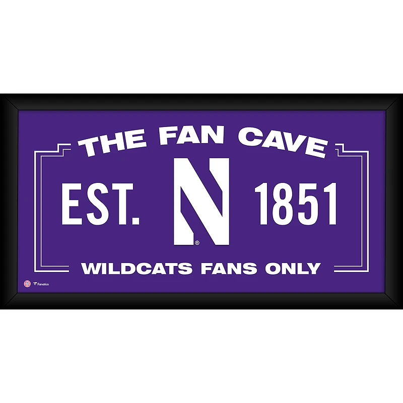 Northwestern Wildcats Framed 10" x 20" Fan Cave Collage