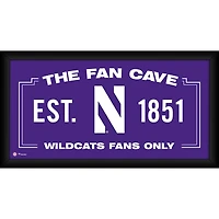 Northwestern Wildcats Framed 10" x 20" Fan Cave Collage