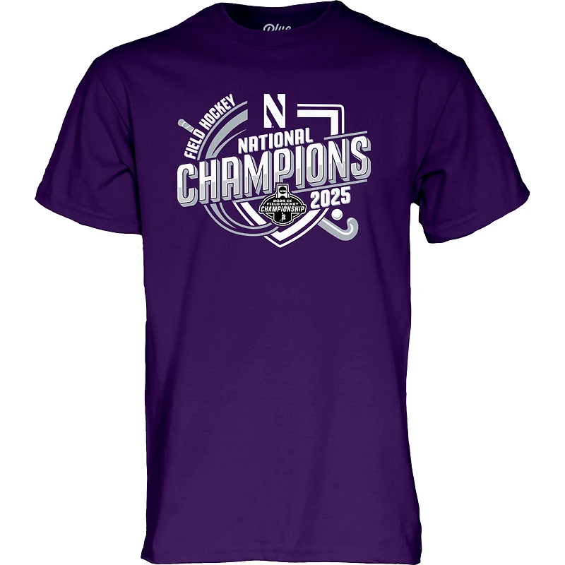 Unisex Blue 84 Purple Northwestern Wildcats 2025 NCAA Field Hockey National Champions T-Shirt