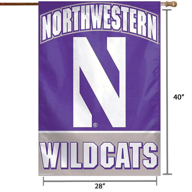 WinCraft Northwestern Wildcats 28" x 40" Full Name Single-Sided Vertical Banner