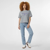Women's Champion  Gray Northwestern Wildcats Waist Length Wordmark T-Shirt