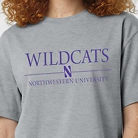 Women's Champion  Gray Northwestern Wildcats Waist Length Wordmark T-Shirt