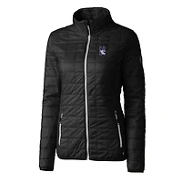 Women's Cutter & Buck Black Northwestern Wildcats Rainier Eco Insulated Puffer Full-Zip Jacket