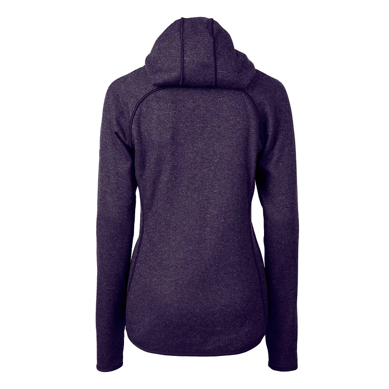 Sweat à capuche zippé Cutter & Buck pour femme, violet chiné, Northwestern Wildcats Mainsail.
