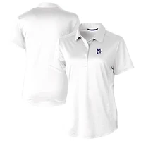 Polo extensible texturé Cutter & Buck blanc pour femme, modèle Prospect des Northwestern Wildcats