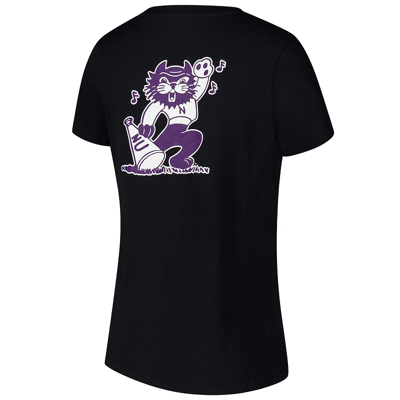 Women's Under Armour Black Northwestern Wildcats Logo V-Neck T-Shirt
