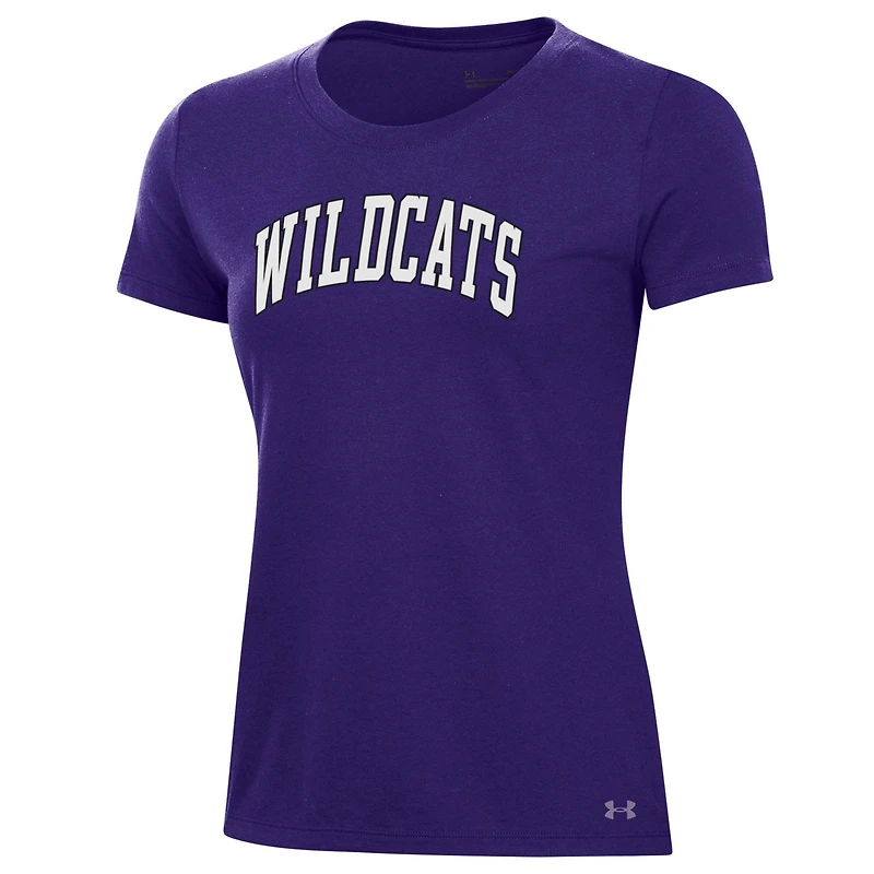 T-shirt Under Armour violet Northwestern Wildcats Essentials 2-Hit Performance pour femme