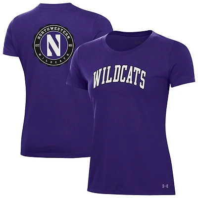 T-shirt Under Armour violet Northwestern Wildcats Essentials 2-Hit Performance pour femme