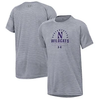 T-shirt technique ultra-doux pour jeunes Under Armour Heather Grey Northwestern Wildcats
