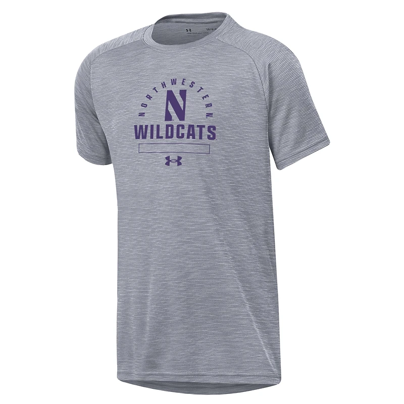 T-shirt technique ultra-doux pour jeunes Under Armour Heather Grey Northwestern Wildcats