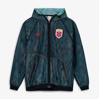 Men's Nike Black Norway National Team 2026 Anthem Mesh Dri-FIT Full-Zip Hooded Jacket