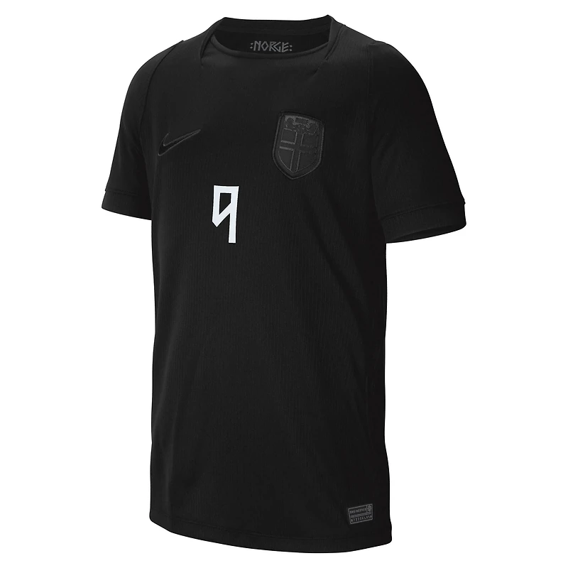 Maillot réplique Nike Erling Haaland noir pour enfant, équipe nationale de Norvège, saison extérieure 2026