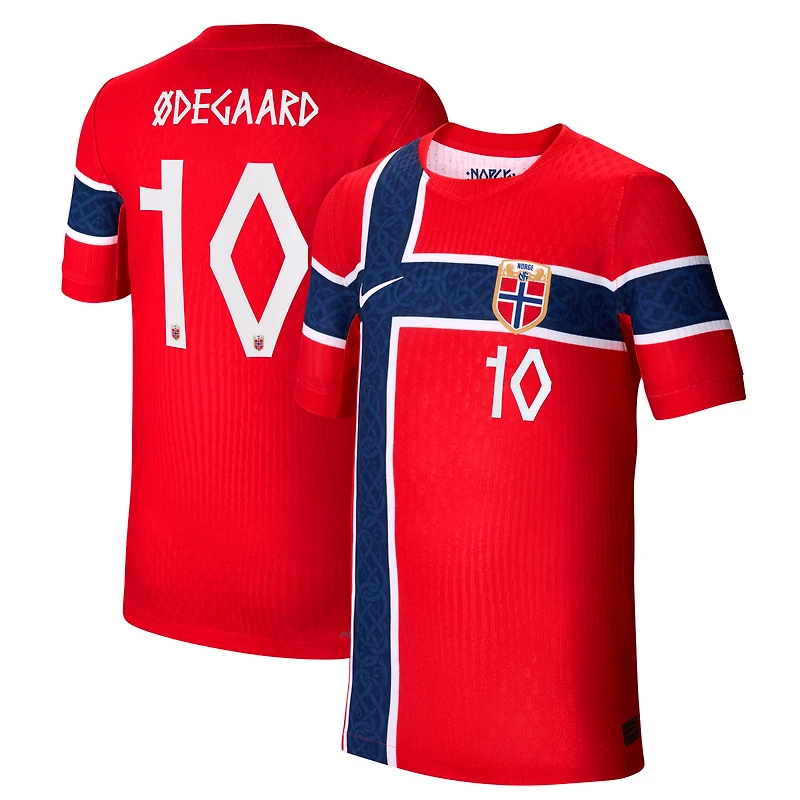 Youth Nike Martin Ødegaard Red Norway National Team 2026 Home Match Authentic Jersey