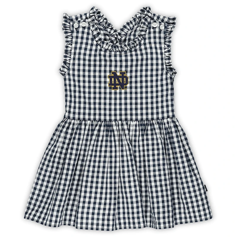 Robe à carreaux Alora sans manches bleu marine pour fille, tenue de combat irlandaise Notre Dame