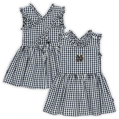 Robe à carreaux Alora sans manches bleu marine pour fille, tenue de combat irlandaise Notre Dame
