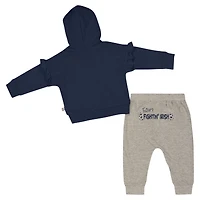Ensemble sweat à capuche et pantalon en polaire pour bébé fille Colosseum Navy Notre Dame Fighting Irish Patches