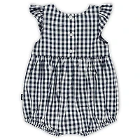 Body à volants vichy Cara pour fille, bleu marine, motif Fighting Irish de Notre Dame