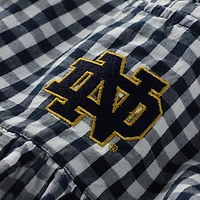 Body à volants vichy Cara pour fille, bleu marine, motif Fighting Irish de Notre Dame