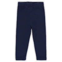 Girls Infant Wes & Willy Navy Notre Dame Fighting Irish Tie-Dye Ruffle Raglan Long Sleeve T-Shirt Leggings Set