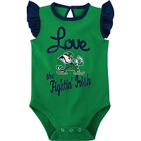 Girls Newborn & Infant Navy/Green Notre Dame Fighting Irish Spread the Love 2-Pack Bodysuit Set