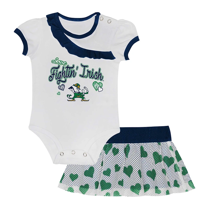 Girls Newborn & Infant Notre Dame Fighting Irish Two-Piece Love My Team Bodysuit Skirt Set