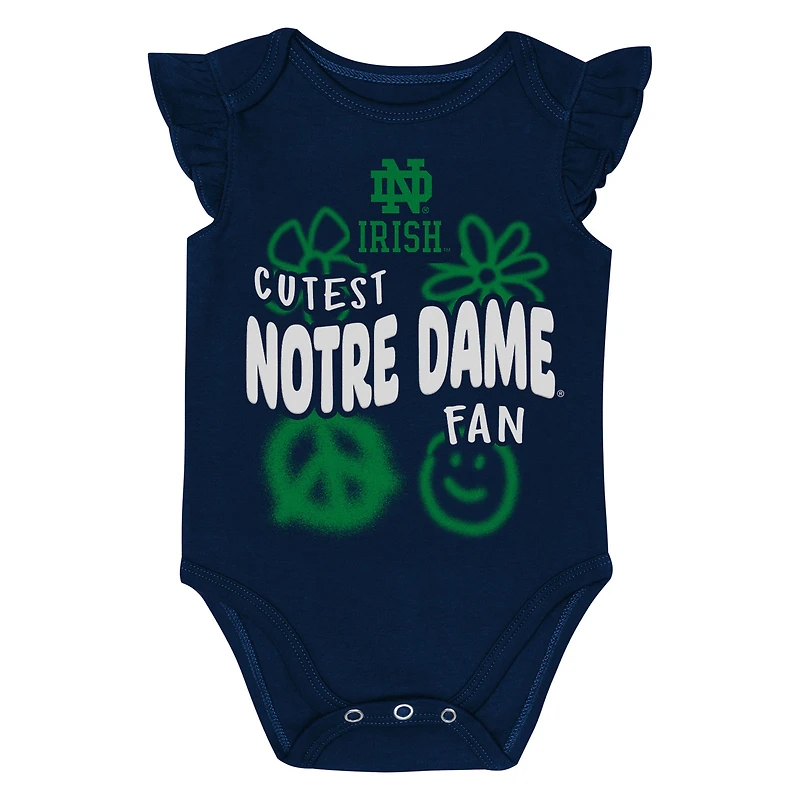 Ensemble deux pièces pour nouveau-né et nourrisson fille, bleu marine/vert, motif Notre Dame Fighting Irish Little Sunshine