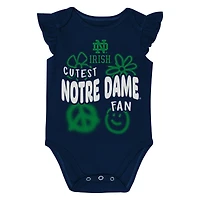 Ensemble deux pièces pour nouveau-né et nourrisson fille, bleu marine/vert, motif Notre Dame Fighting Irish Little Sunshine