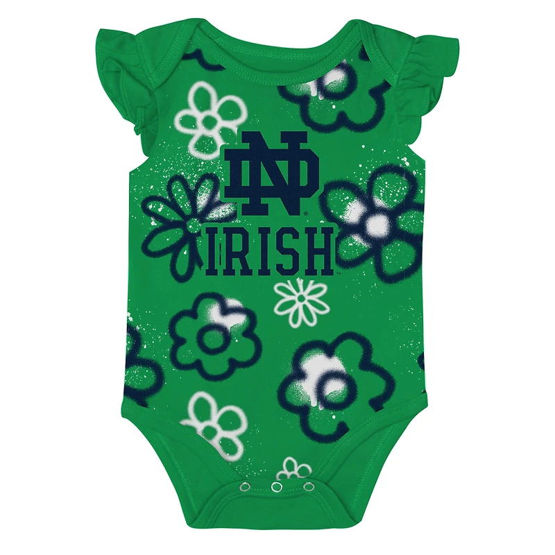 Ensemble deux pièces pour nouveau-né et nourrisson fille, bleu marine/vert, motif Notre Dame Fighting Irish Little Sunshine